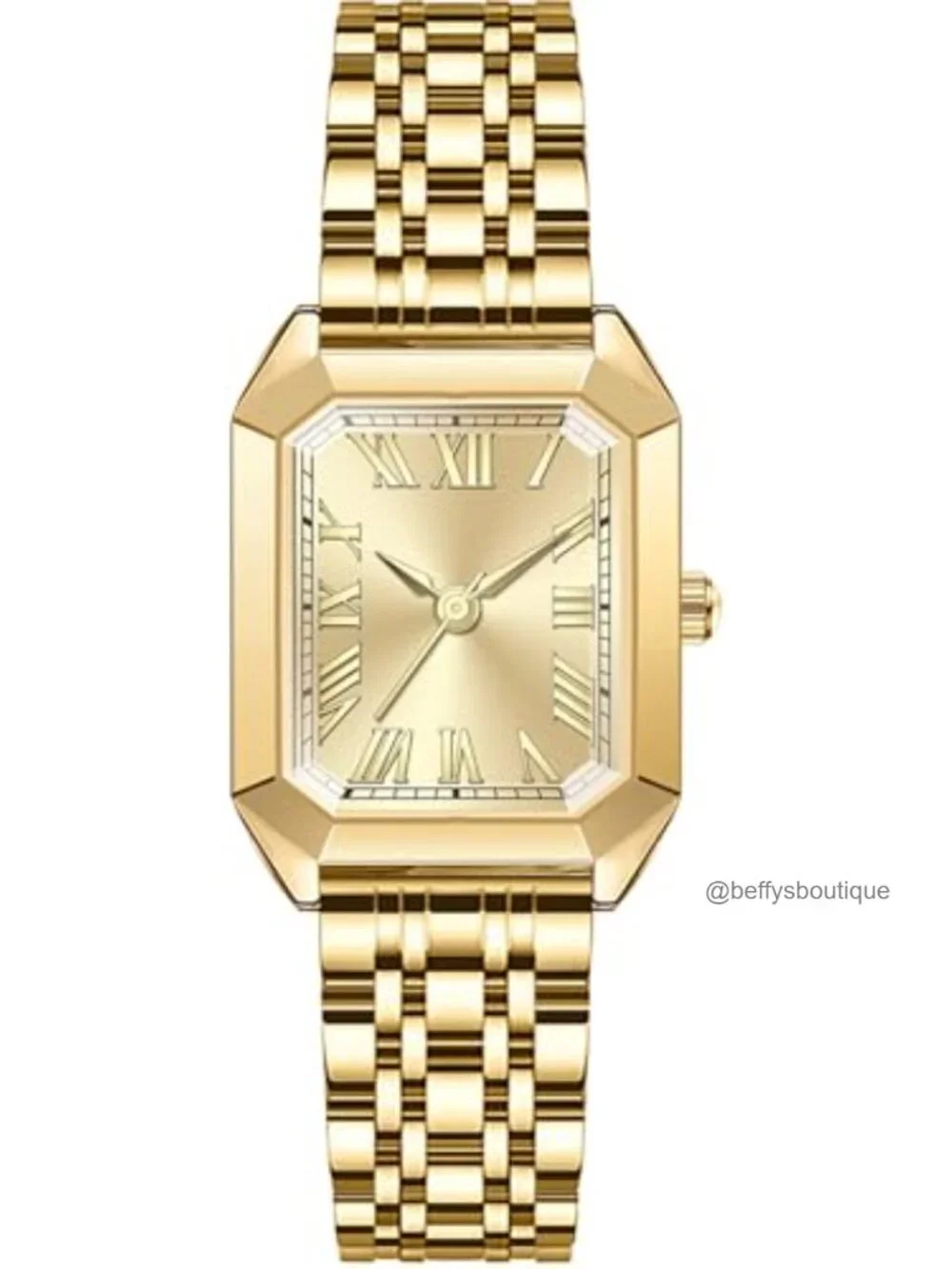 Women's Square Roman Numeral Quartz Watch Stainless Steel Minimalist Casual